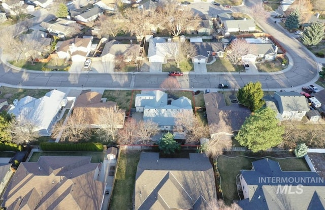 aerial view with a residential view