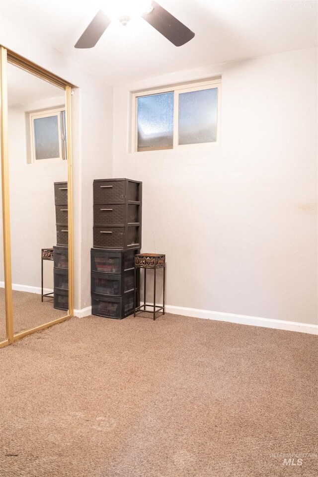 224 S Fern St, Nampa, ID 83686 - finished below grade area featuring carpet, a ceiling fan, and baseboards