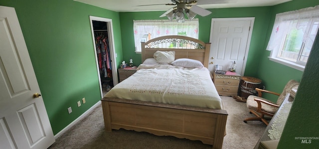 817 6th St, Kamiah, ID 83536 - carpeted bedroom with multiple windows, a closet, and ceiling fan