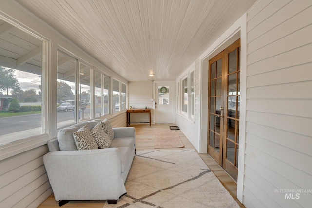 sunroom with french doors