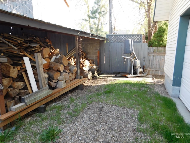 view of yard with fence