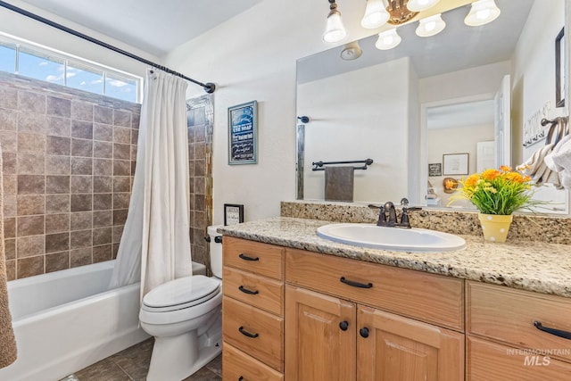 4459 E Deer Flt, Kuna, ID 83634 - full bath with vanity, shower / bath combo, and tile patterned flooring