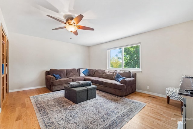 4459 E Deer Flt, Kuna, ID 83634 - living room featuring ceiling fan and light wood-style floors