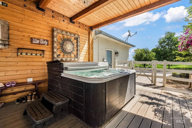 4459 E Deer Flt, Kuna, ID 83634 - wooden terrace featuring a hot tub