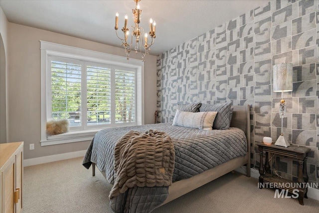 4772 W Barnview Dr, Boise, ID 83614 - carpeted bedroom with a chandelier and baseboards