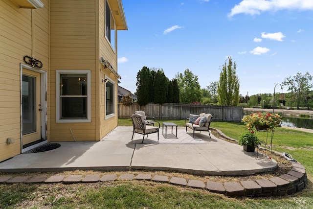 view of patio featuring an outdoor living space