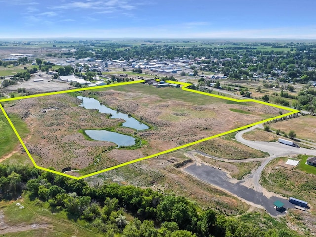 1872 E 1750 S, Gooding, ID 83330 - aerial view of property's location with property parcel outlined and a nearby body of water