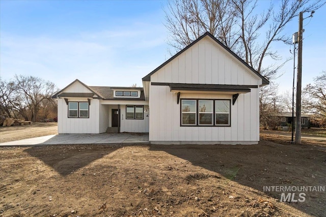 view of front of home with a patio