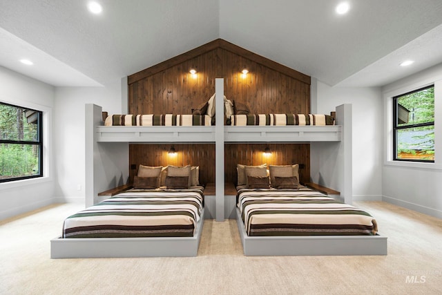 1010 Elo Rd, Mccall, ID 83638 - bedroom with vaulted ceiling, carpet floors, and recessed lighting