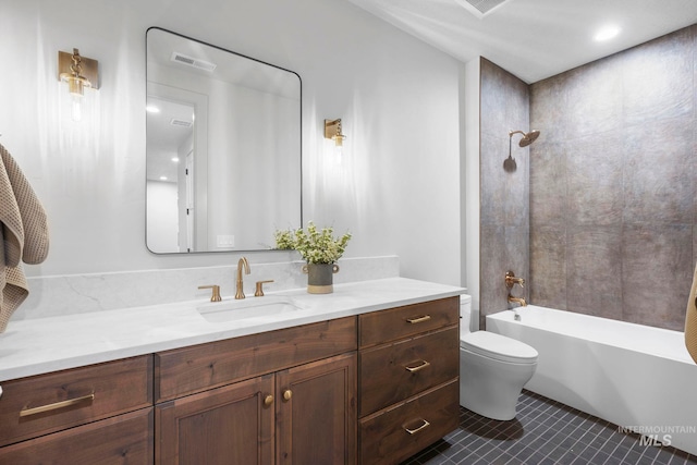 1010 Elo Rd, Mccall, ID 83638 - bathroom featuring vanity, tile patterned flooring, and washtub / shower combination