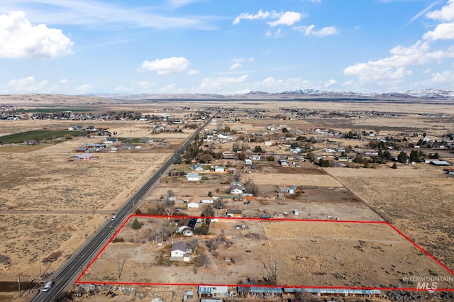 aerial view featuring a mountain view