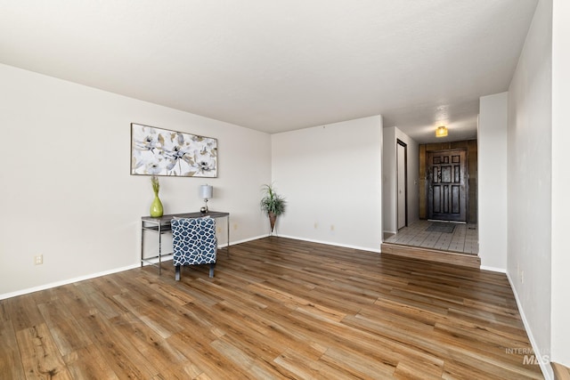 interior space with hardwood / wood-style floors