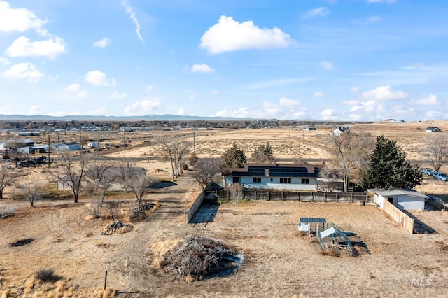 aerial view with a rural view