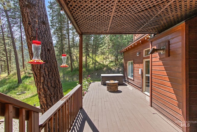 16 Meadow Ln, Boise, ID 83716 - wooden deck with a hot tub