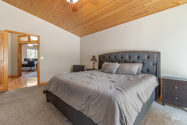 16 Meadow Ln, Boise, ID 83716 - bedroom with carpet floors, lofted ceiling, an office area, and wooden ceiling
