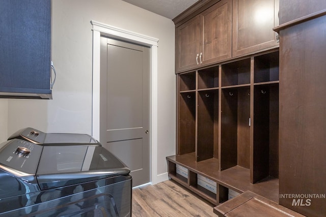 2527 E Taormina Dr, Meridian, ID 83642 - mudroom featuring separate washer and dryer and light wood-style floors