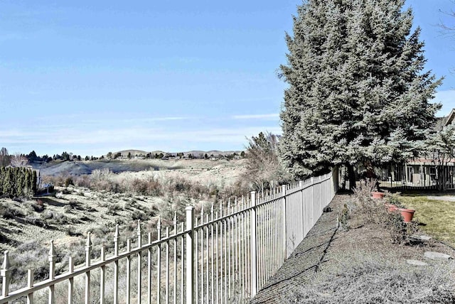 view of yard with fence