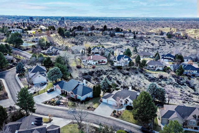 bird's eye view with a residential view