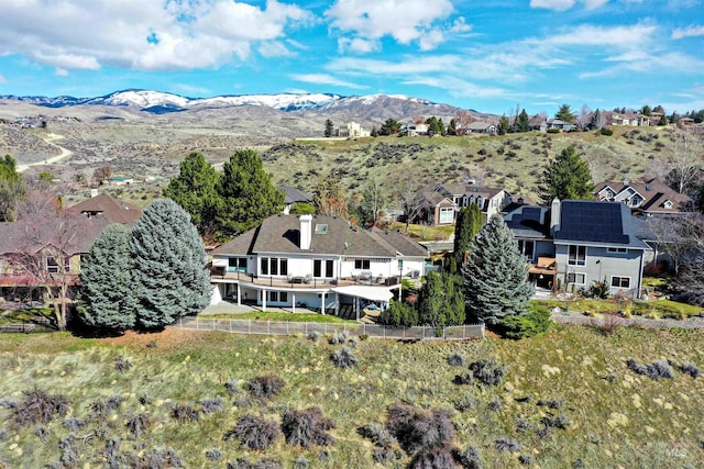 bird's eye view featuring a mountain view