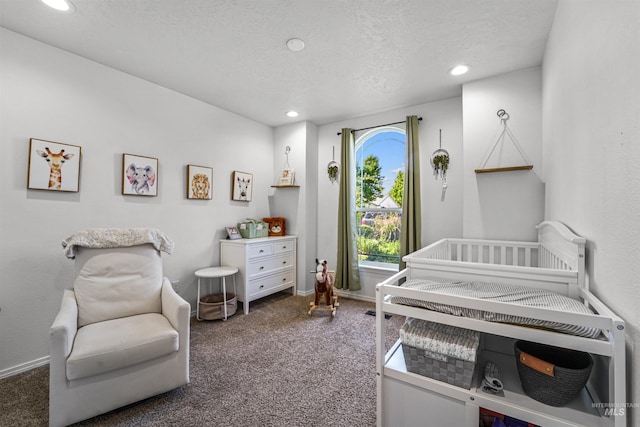 8116 Waterleaf Ave, Nampa, ID 83687 - bedroom featuring carpet floors, recessed lighting, baseboards, a textured ceiling, and a crib