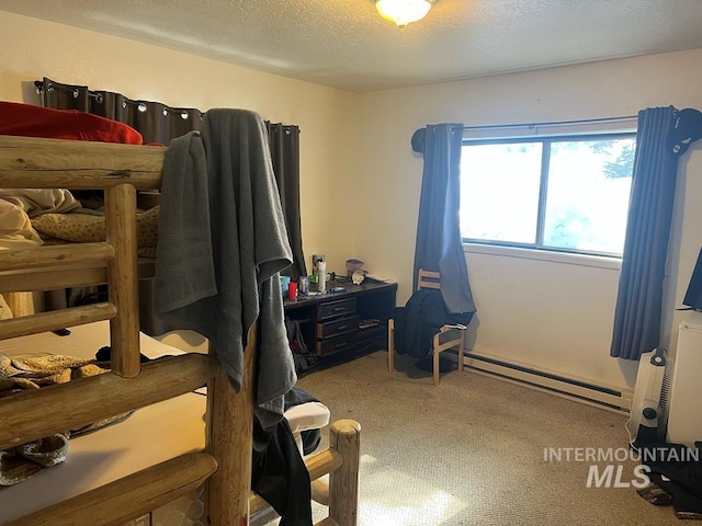 329 Forest St, Mccall, ID 83638 - carpeted bedroom with baseboard heating and a textured ceiling