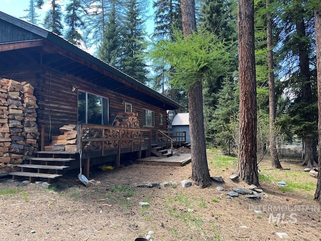 329 Forest St, Mccall, ID 83638 - view of side of property featuring a deck and log exterior