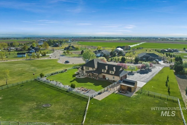aerial view featuring a rural view