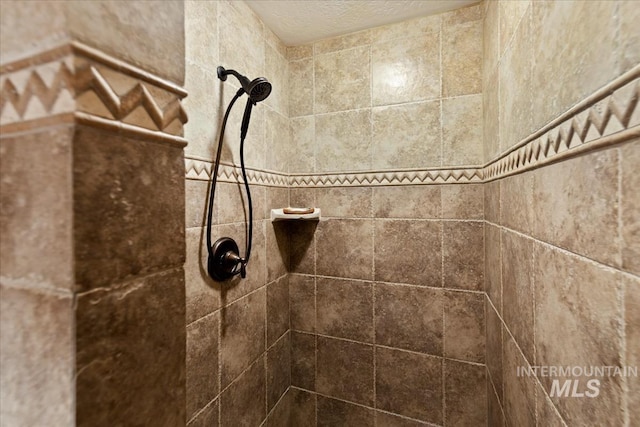 room details featuring a tile shower