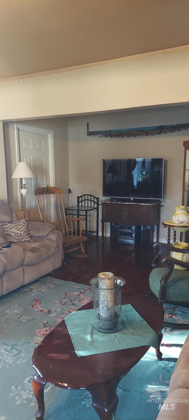 living room with wood-type flooring