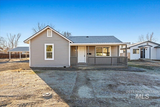 view of front of house featuring a porch