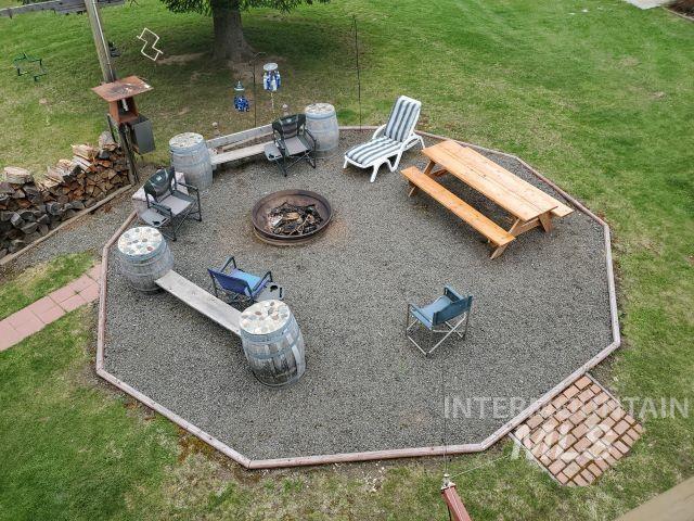3460 American River Rd, Elk City, ID 83525 - view of yard featuring a patio and an outdoor fire pit