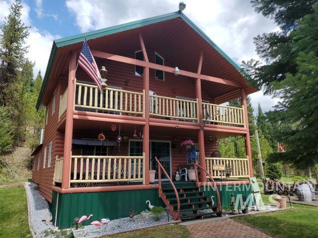 3460 American River Rd, Elk City, ID 83525 - rear view of property with a porch and a balcony