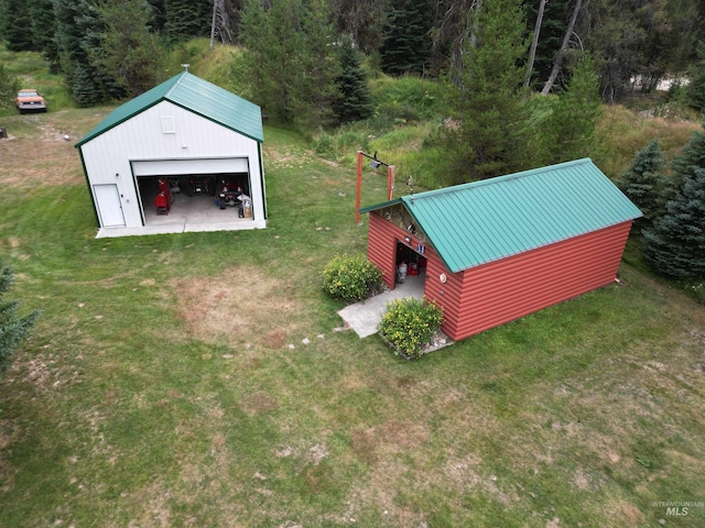 3460 American River Rd, Elk City, ID 83525 - birds eye view of property featuring a wooded view