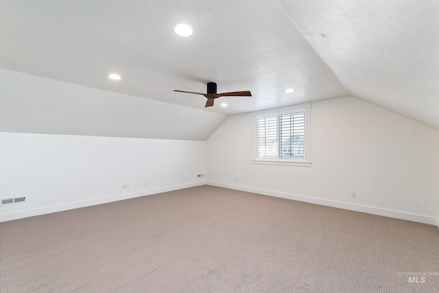 6009 W Riva Capri St, Meridian, ID 83646 - bonus room with lofted ceiling, carpet floors, and ceiling fan