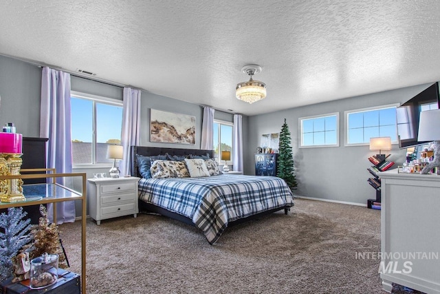 16042 N Saint Helens Dr, Nampa, ID 83651 - carpeted bedroom with baseboards, a textured ceiling, and visible vents