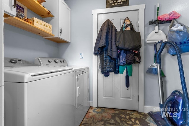 16042 N Saint Helens Dr, Nampa, ID 83651 - clothes washing area with washing machine and dryer and cabinet space