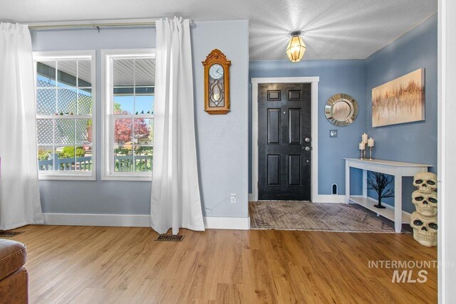 16042 N Saint Helens Dr, Nampa, ID 83651 - entrance foyer with visible vents, wood finished floors, and baseboards