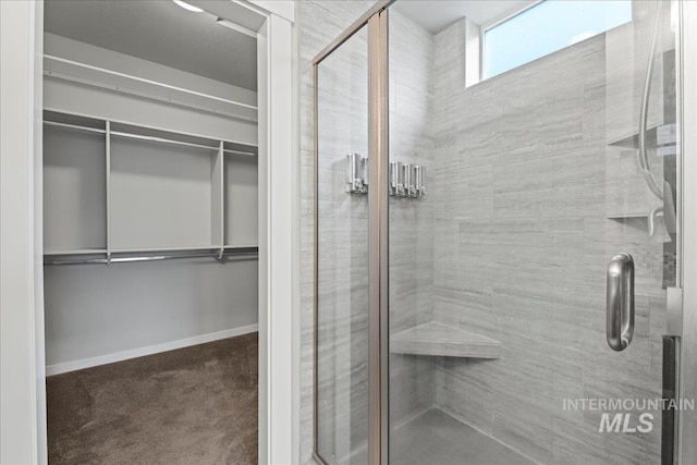 bathroom featuring walk in shower