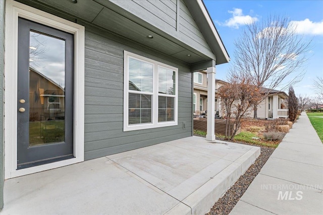 view of home's exterior with a patio