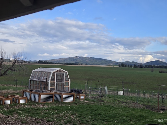 mountain view with a rural view