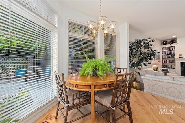 dining room featuring a chandelier