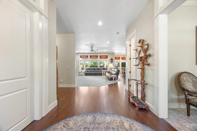 1573 E Commander St, Meridian, ID 83646 - hallway with hardwood / wood-style floors, baseboards, and recessed lighting