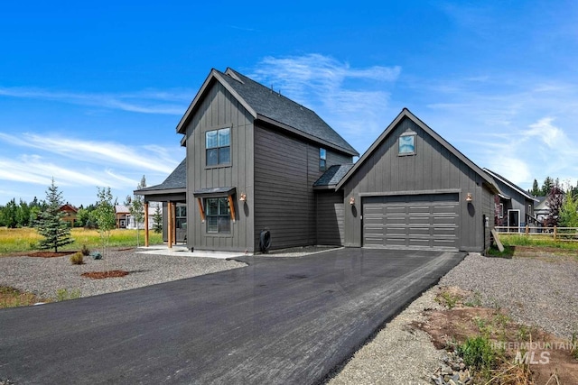 view of front of house with a garage