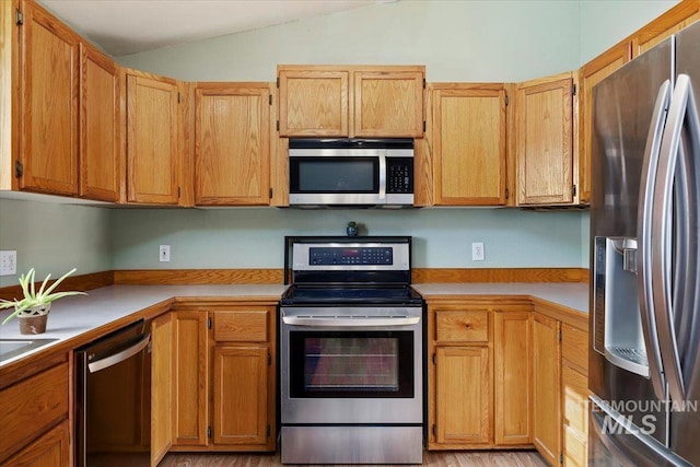 kitchen with appliances with stainless steel finishes