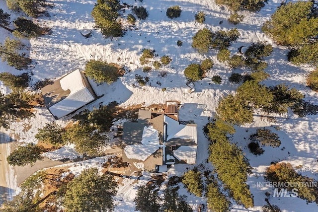 view of snowy aerial view