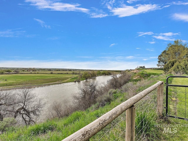 view of water feature featuring a rural view