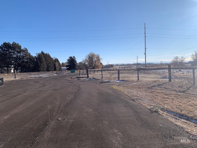 view of street with a rural view