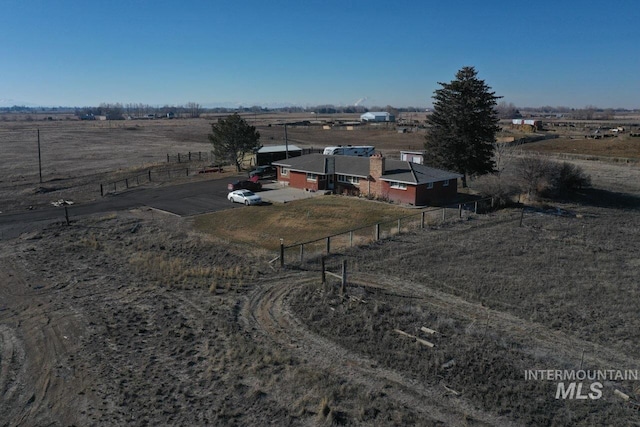 bird's eye view with a rural view