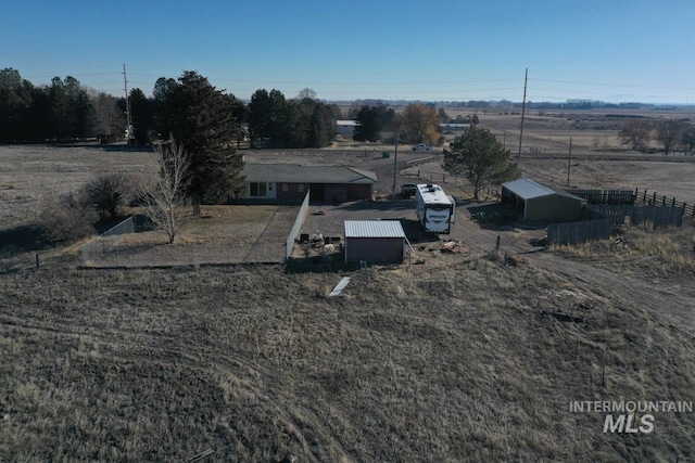 bird's eye view featuring a rural view