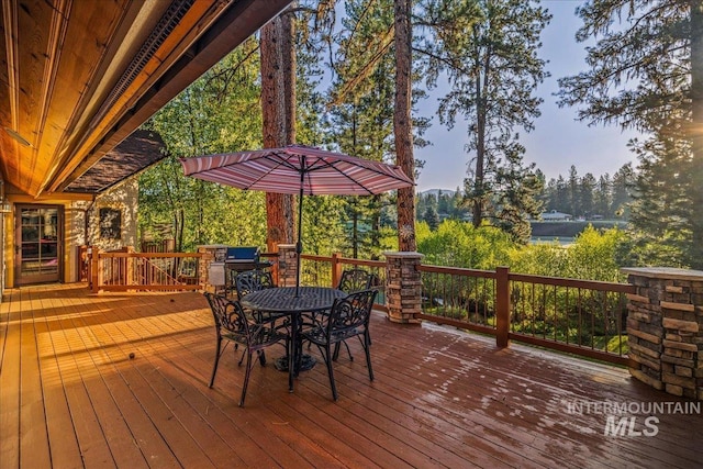 3872 Brookside Dr, New Meadows, ID 83654 - wooden deck featuring outdoor dining space